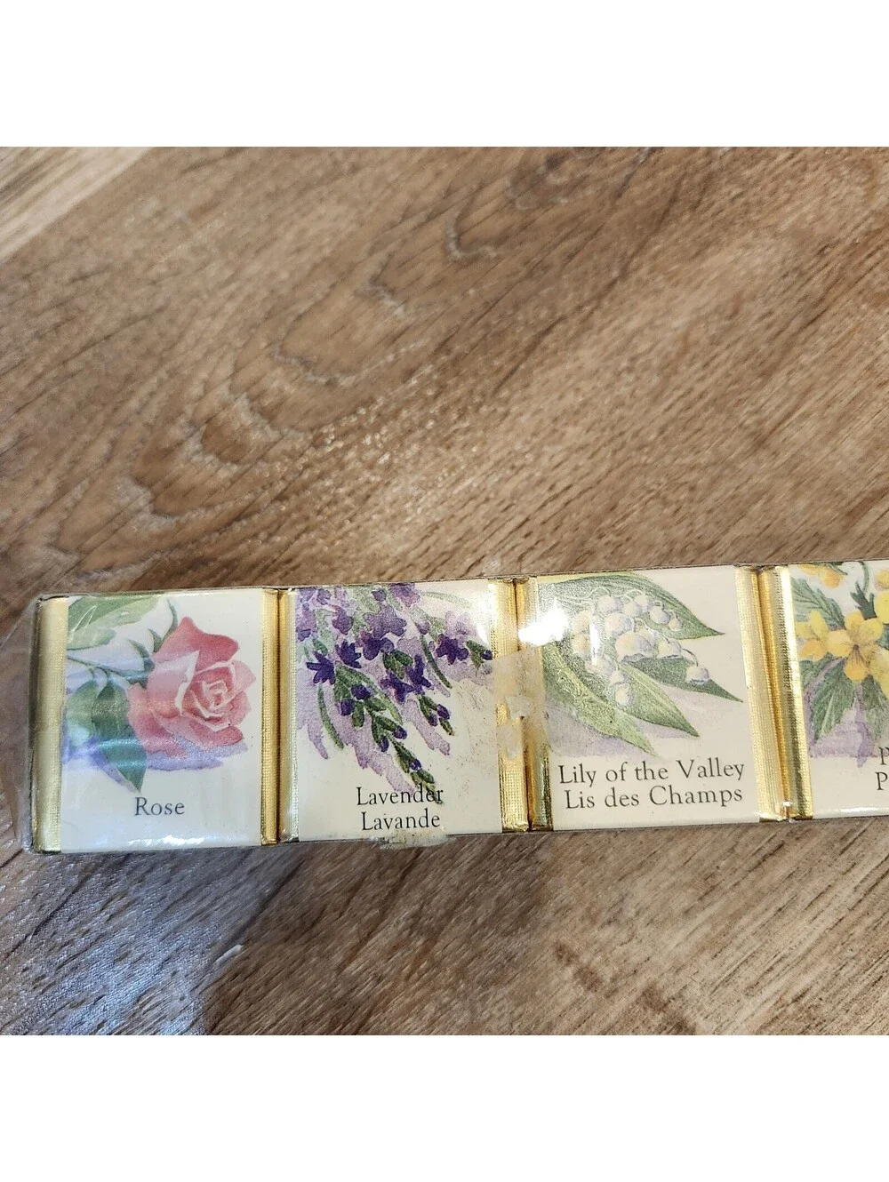 Vtg English Bath Cube Set Of 6 Floral Scents 9 oz Rose Lilac Lavender Lily Pansy